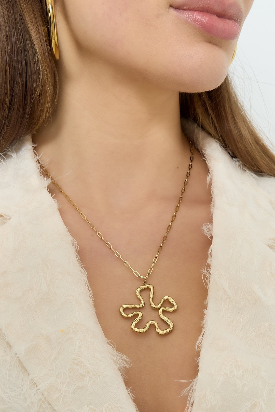Milo bloem ketting goud