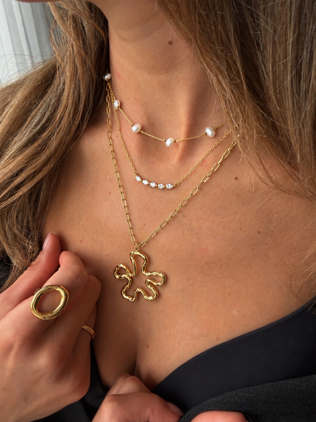 Room ketting parel/goud