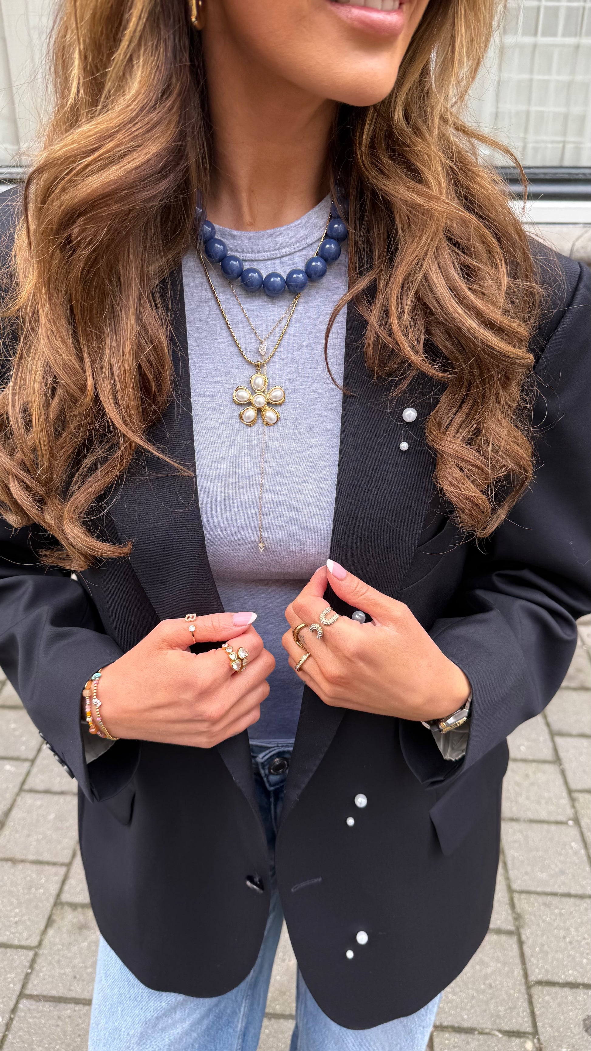 Lilly kralen ketting blauw