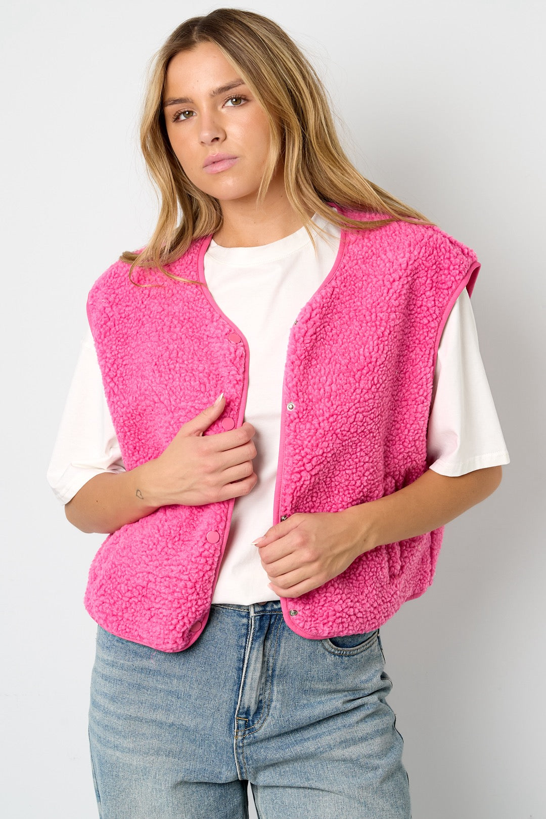 Teddy gilet Pink