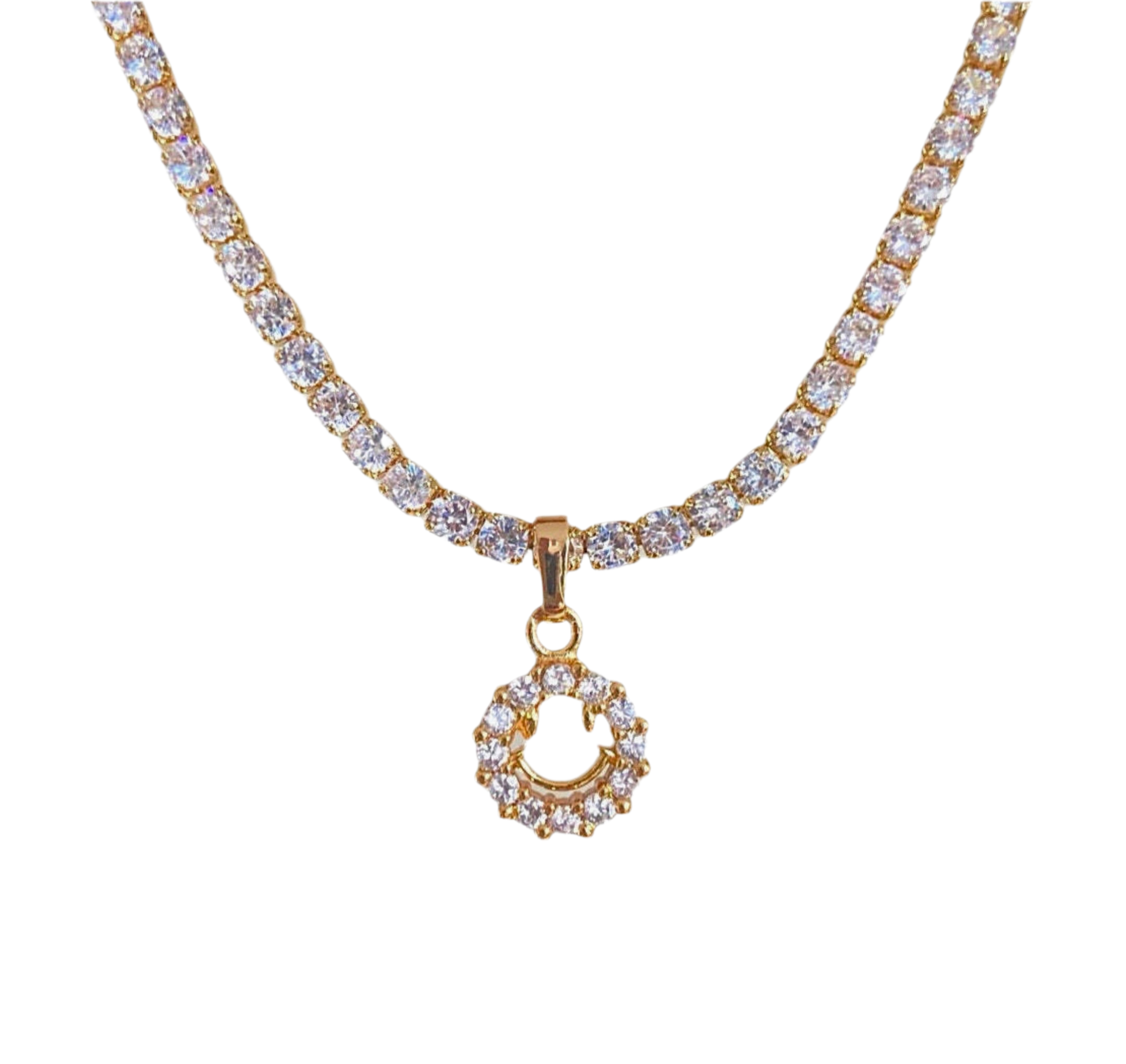 Nikki smile diamond ketting goud