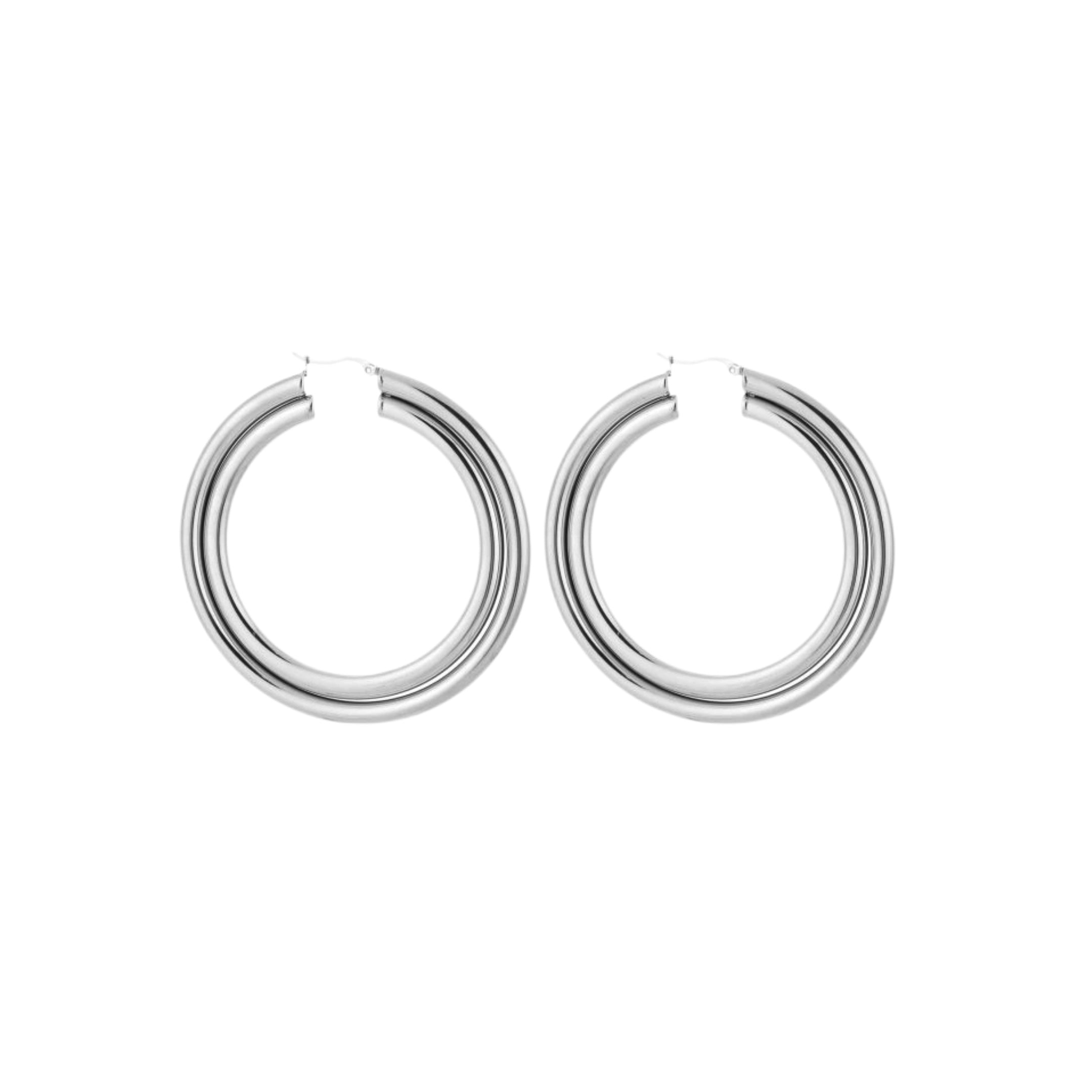 Nina dubbele hoops zilver