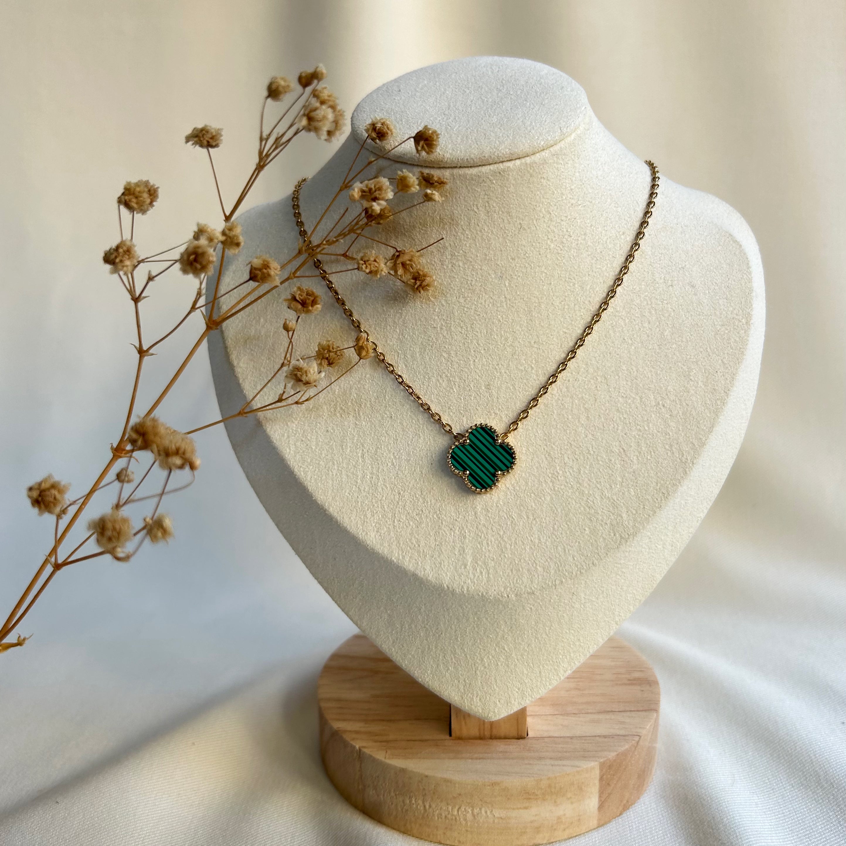 Belle ketting goud/groen