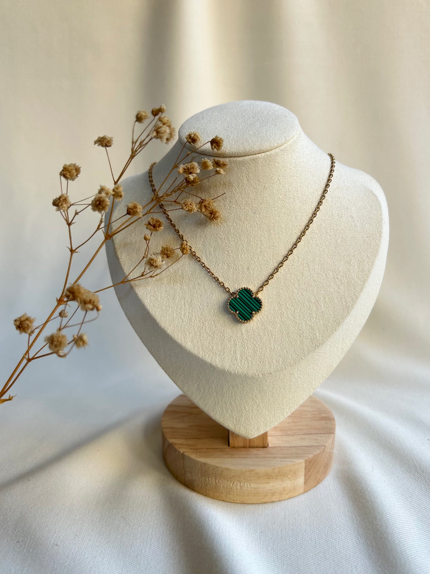 Belle ketting goud/groen
