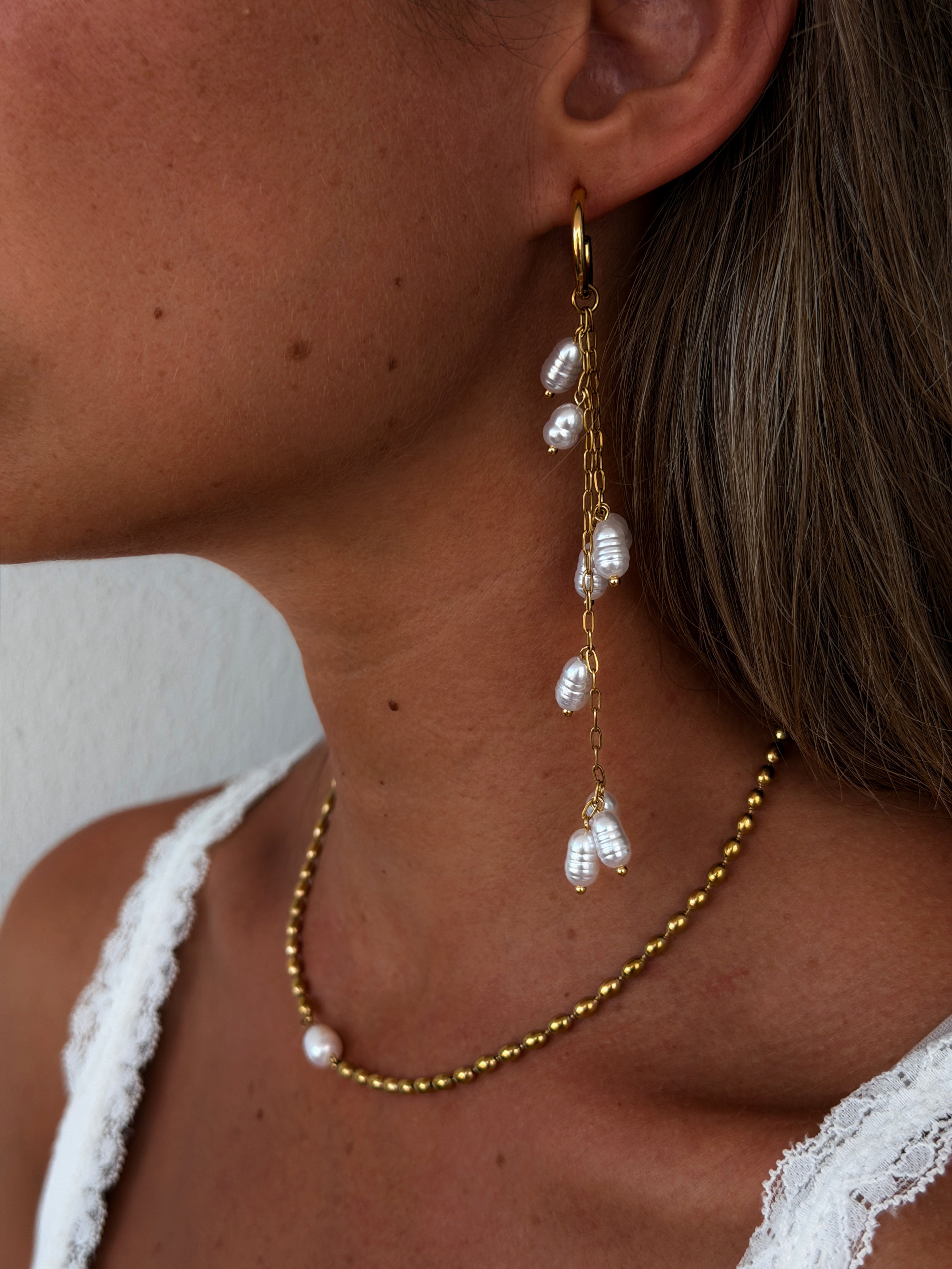 Riva parel ketting goud