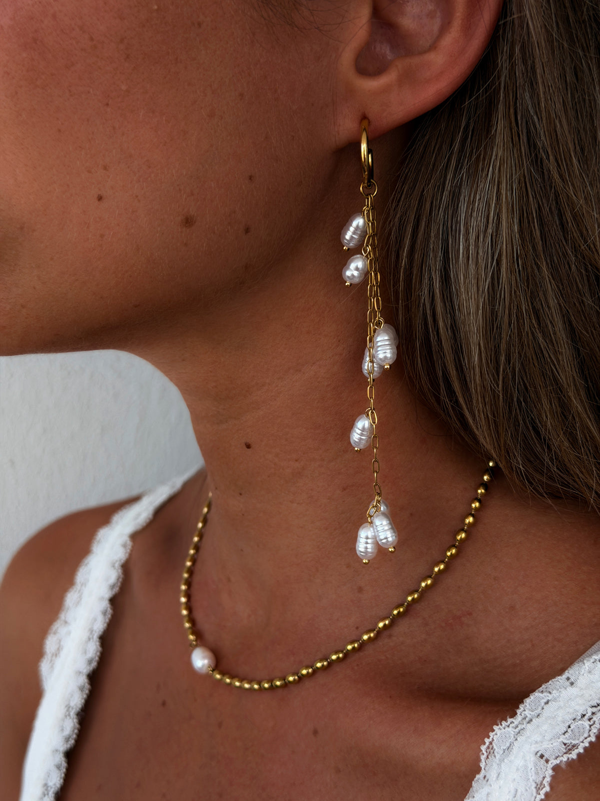 Riva parel ketting goud