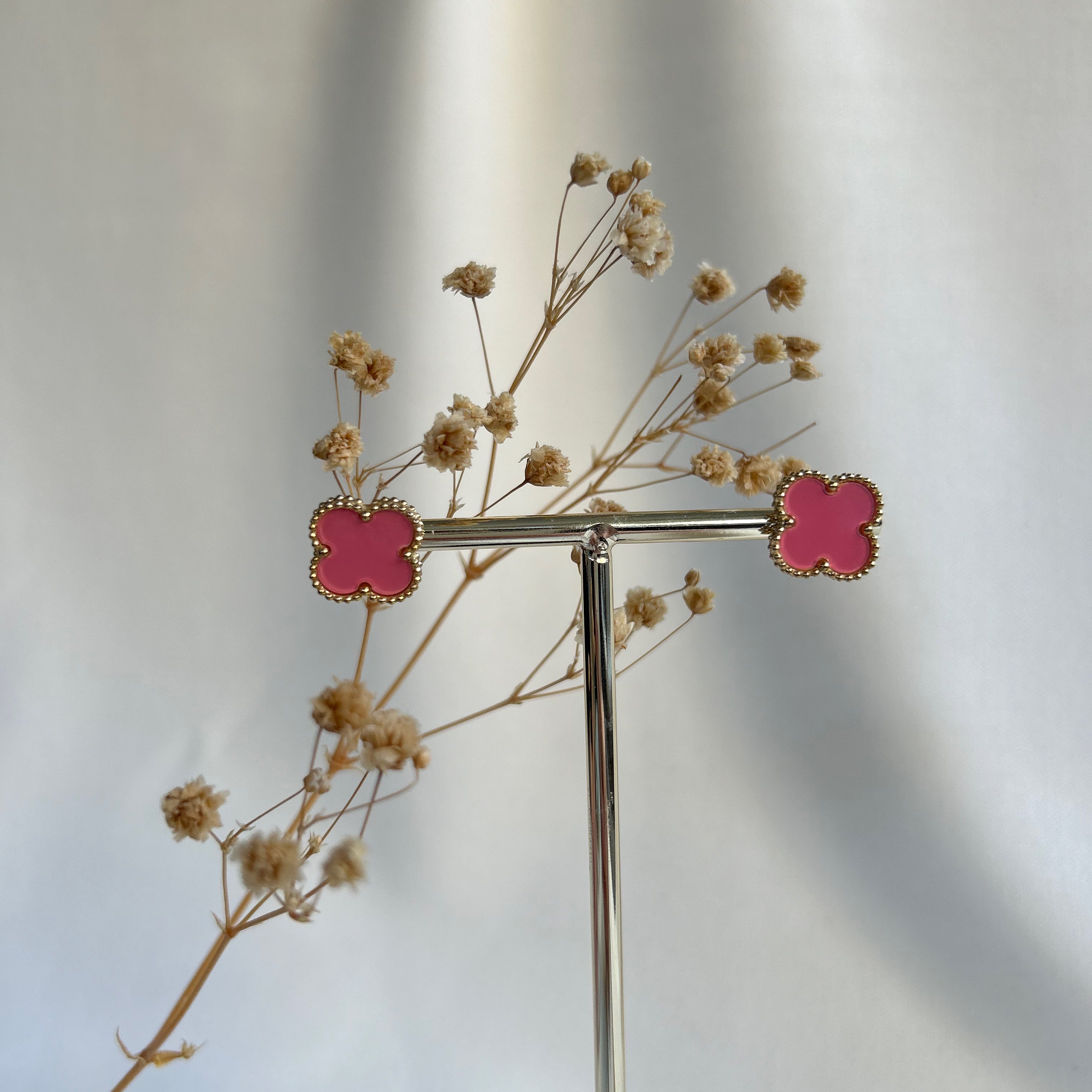 Belle oorbellen goud/roze