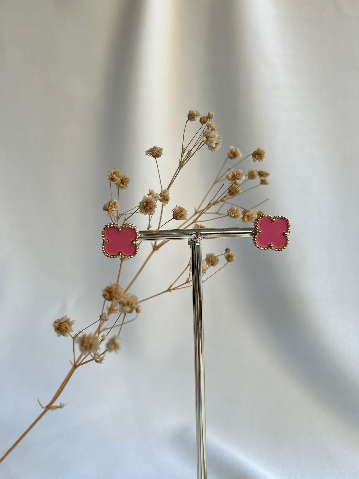Belle oorbellen goud/roze