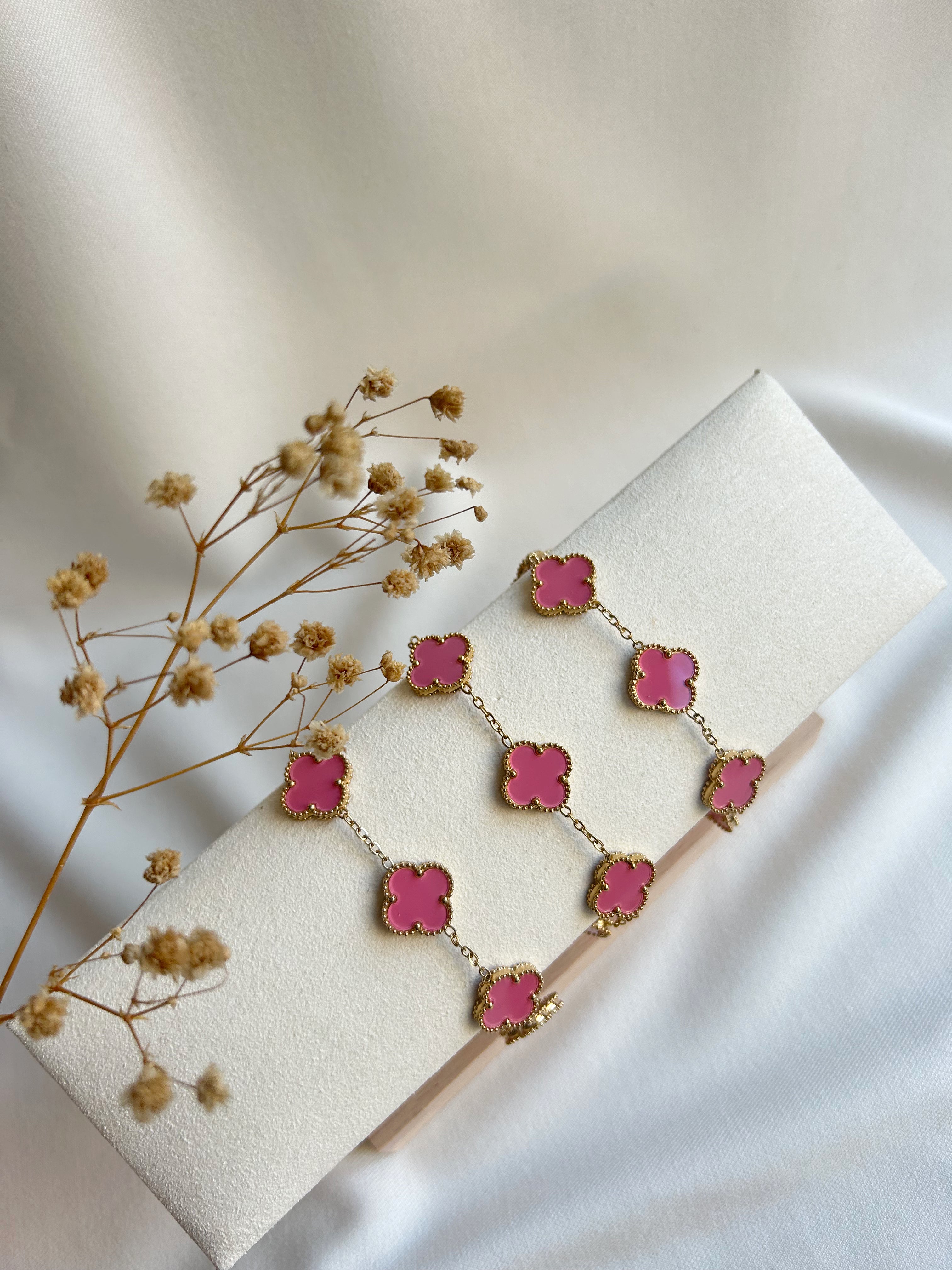 Belle armband goud/roze