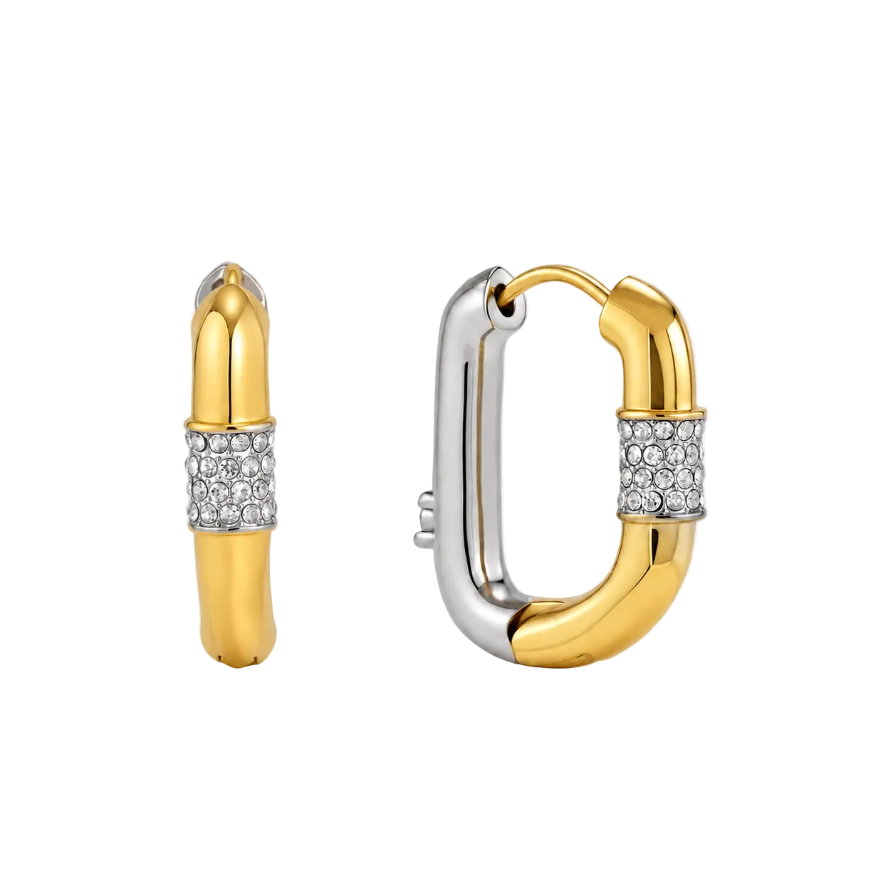 Elle oorbellen goud/zilver