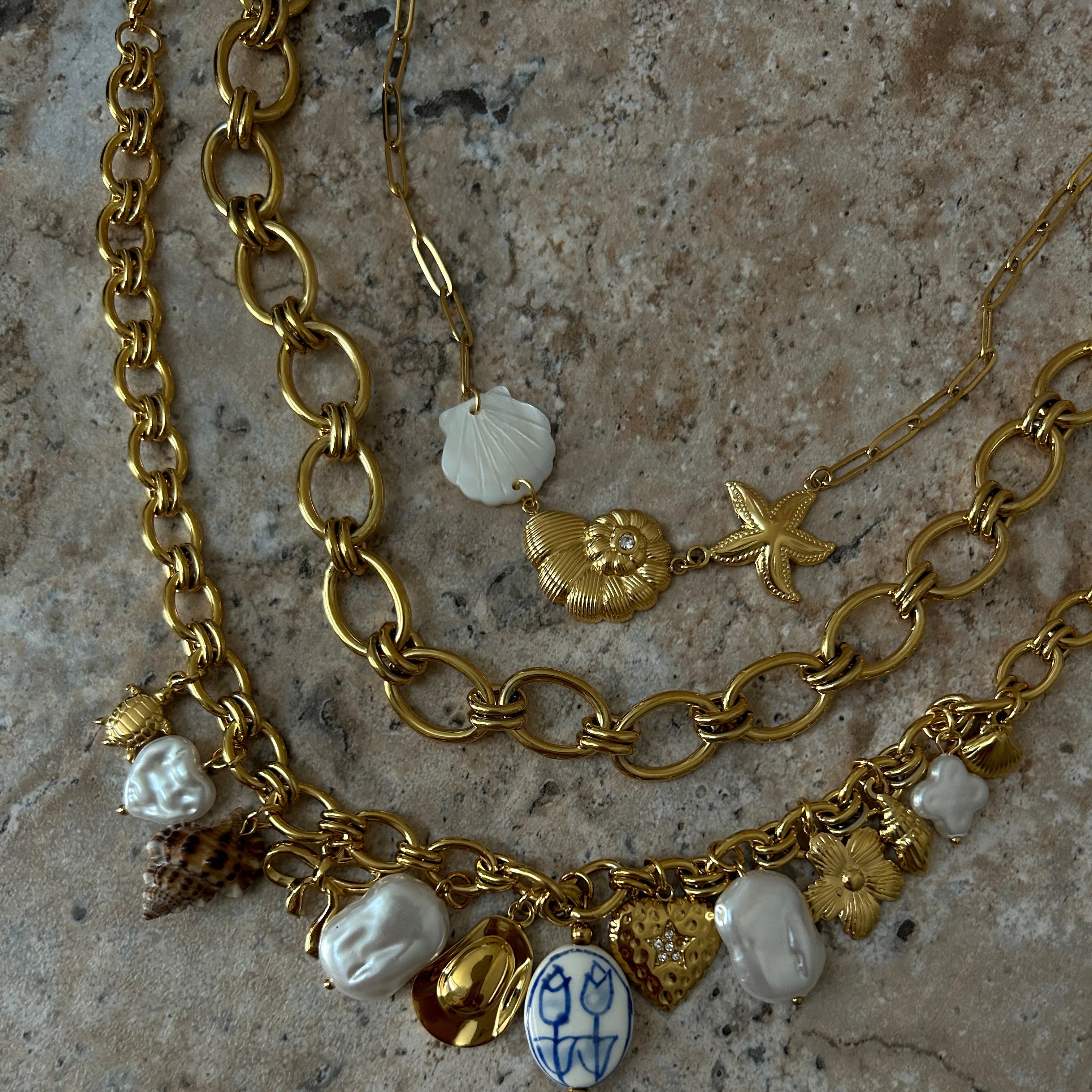 Charlies schakel ketting goud