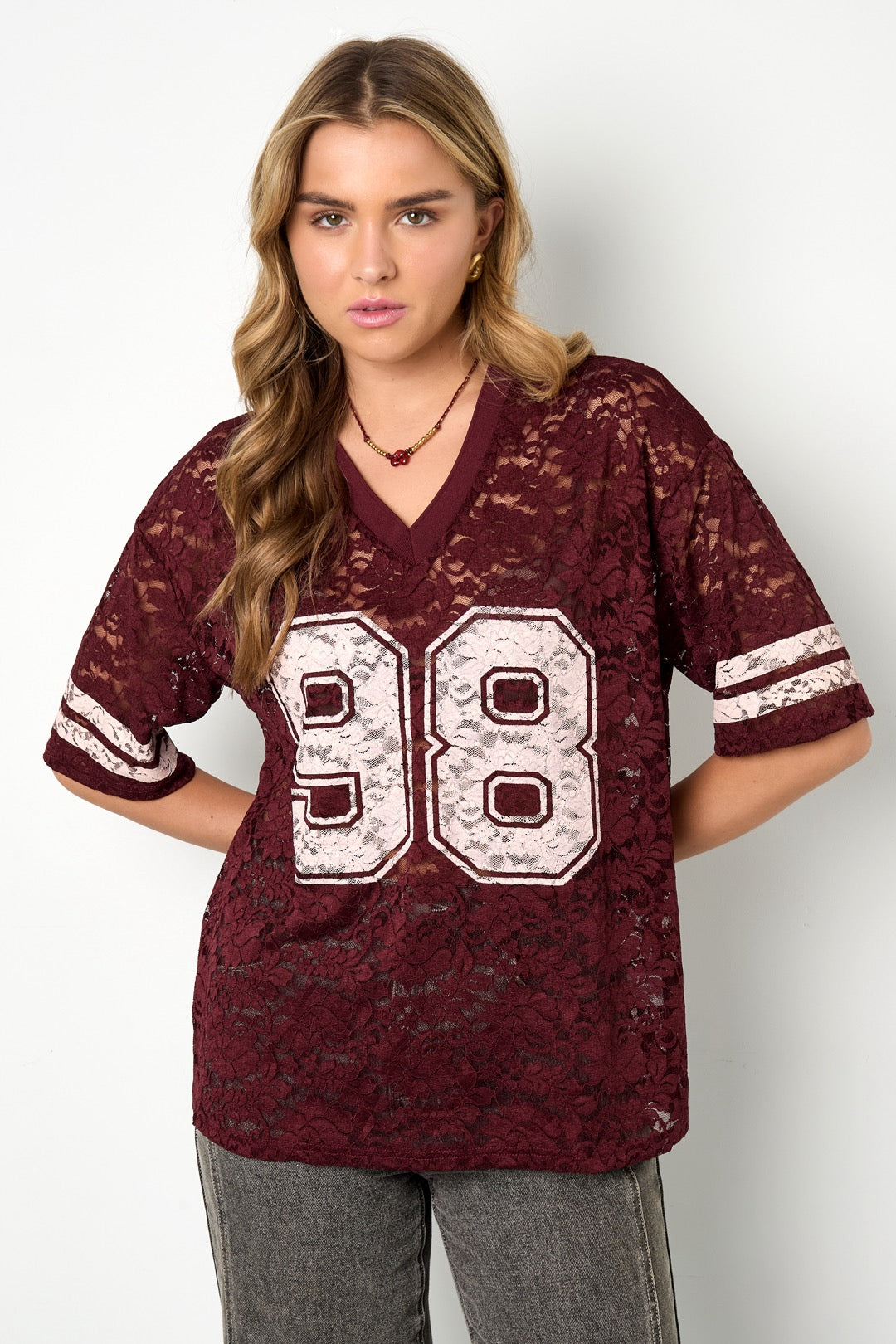 Baseball t-shirt Bordeaux