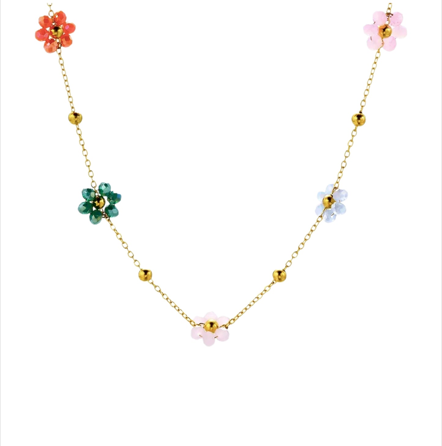 Charlotte flower ketting goud