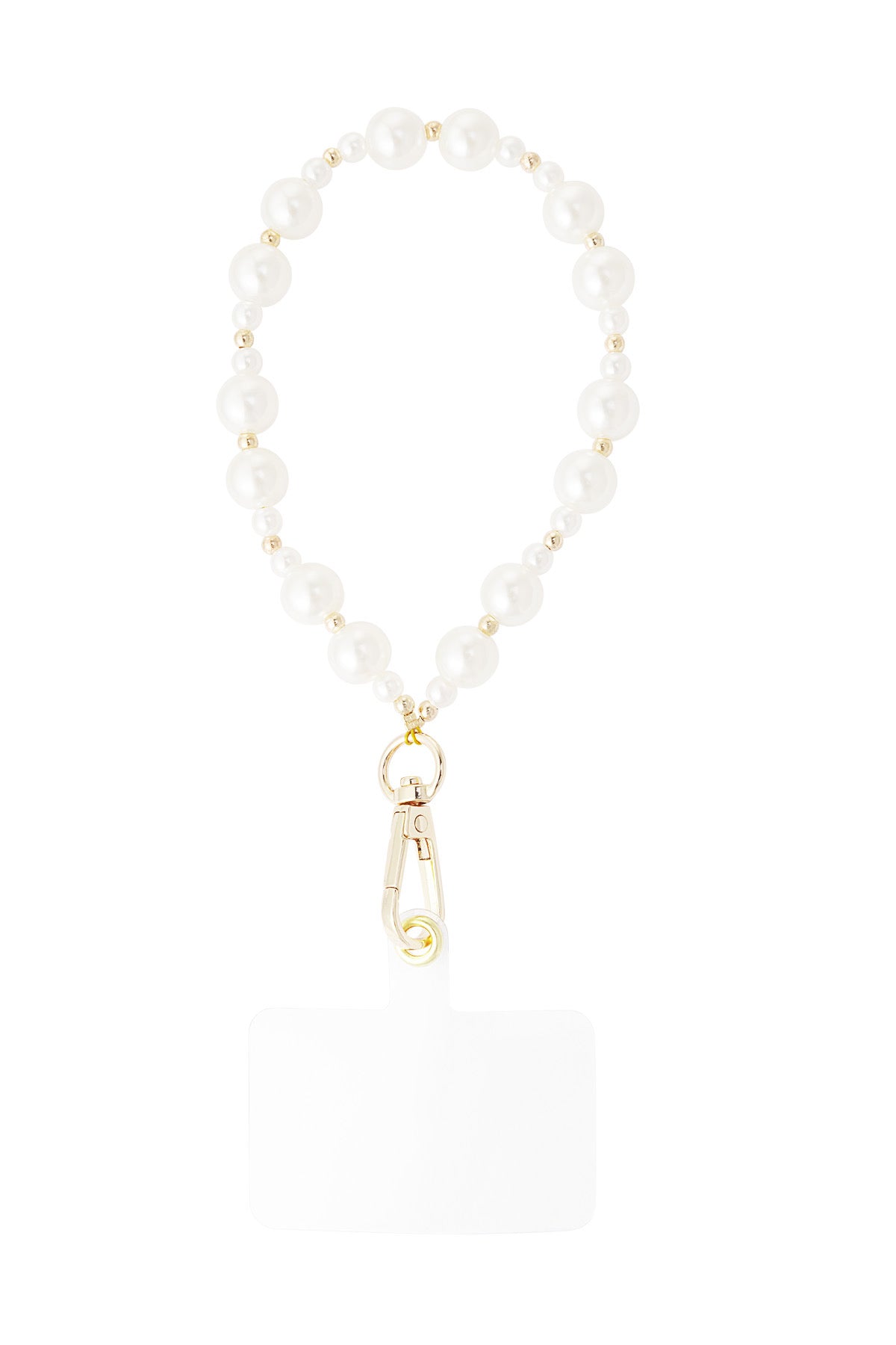 Telefoonkoord parel/goud