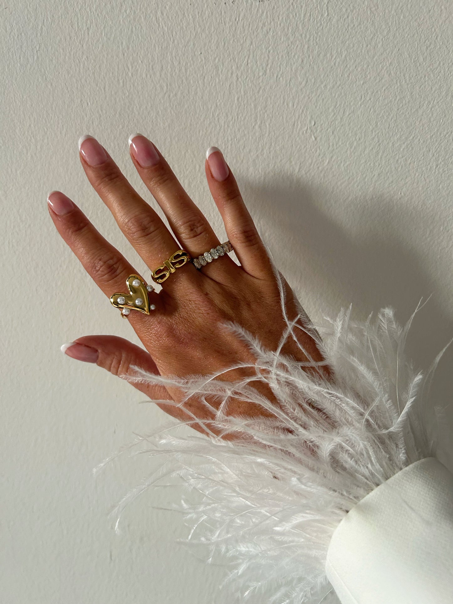 Parel hart ring goud