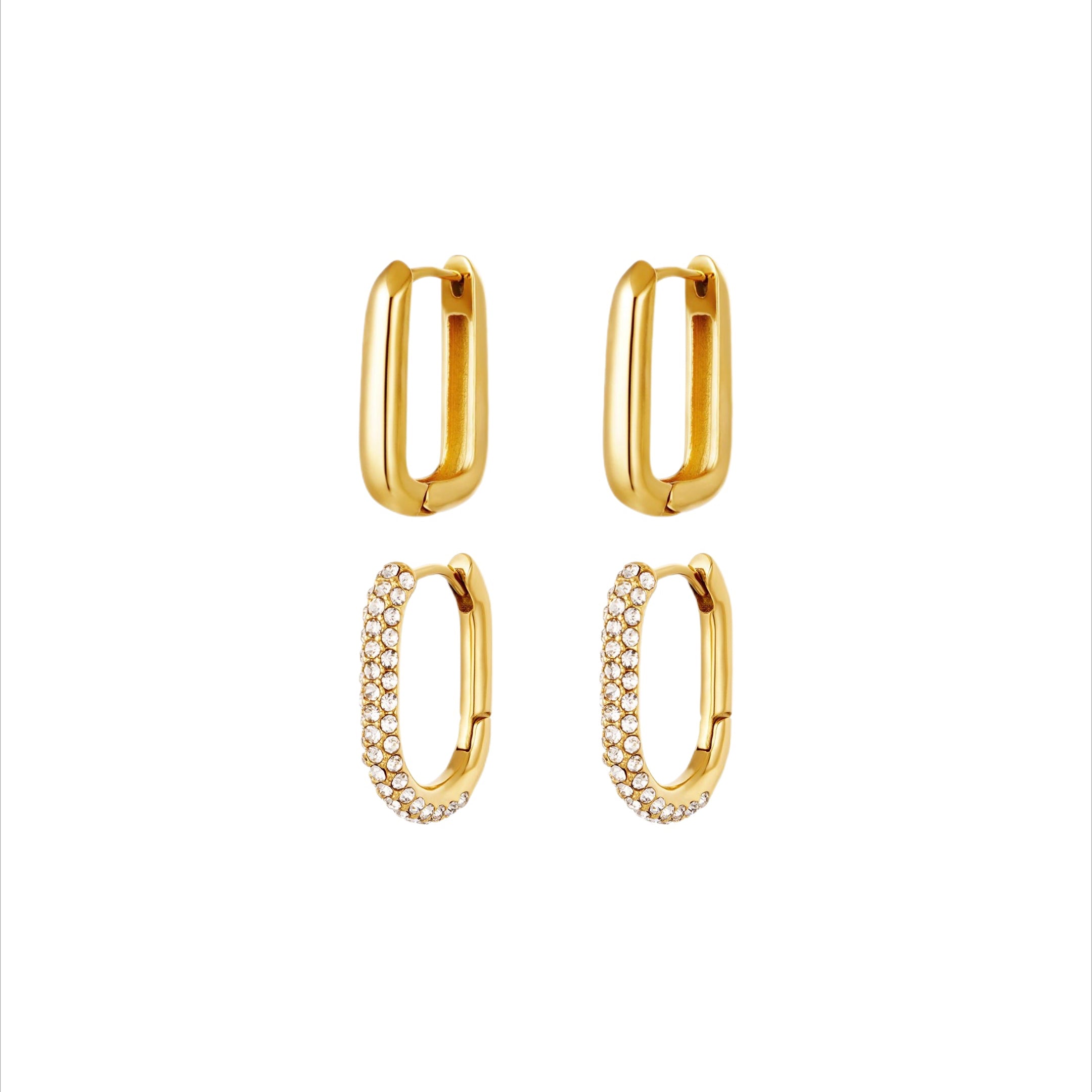 Shine oorbellen set goud