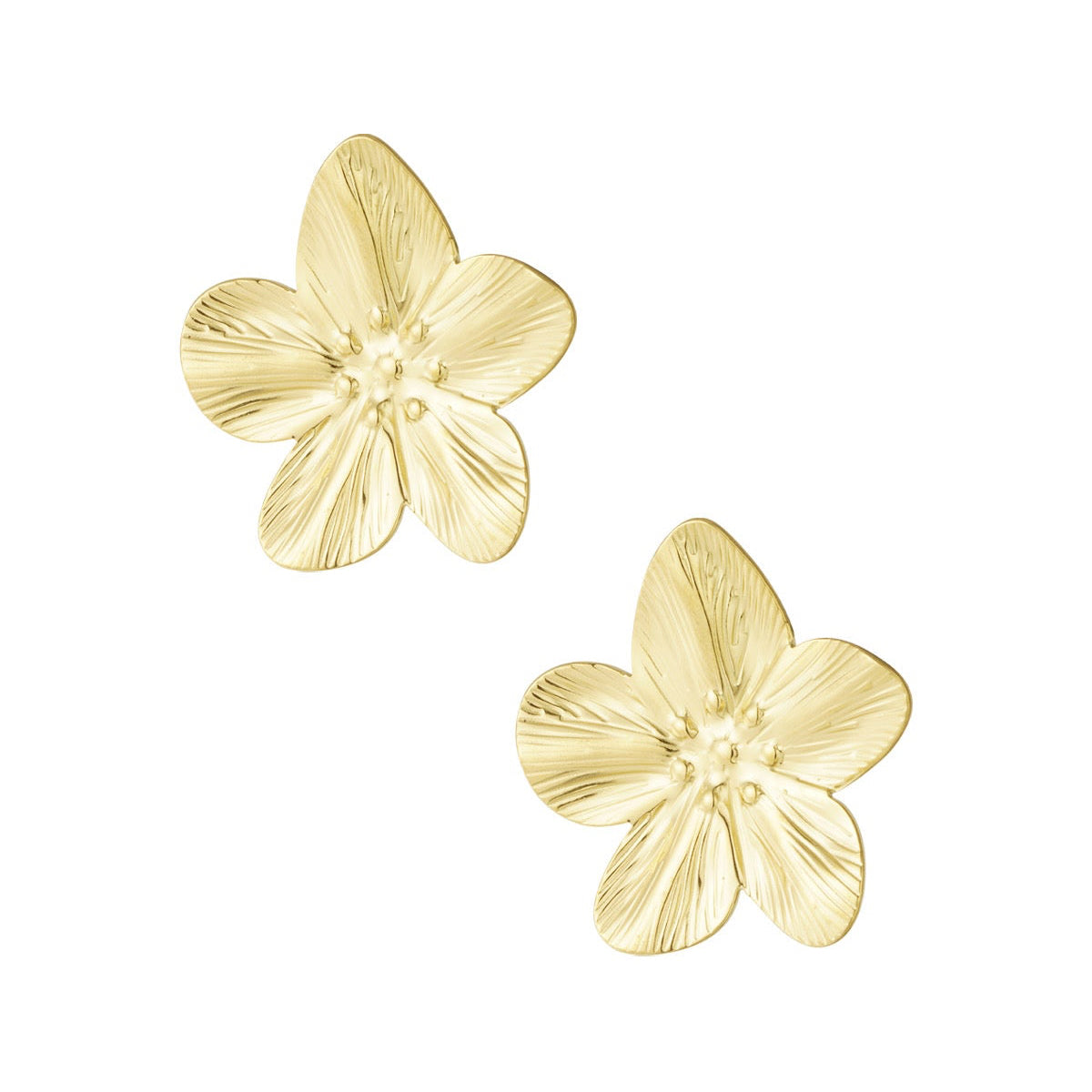 Single bloom oorbellen goud