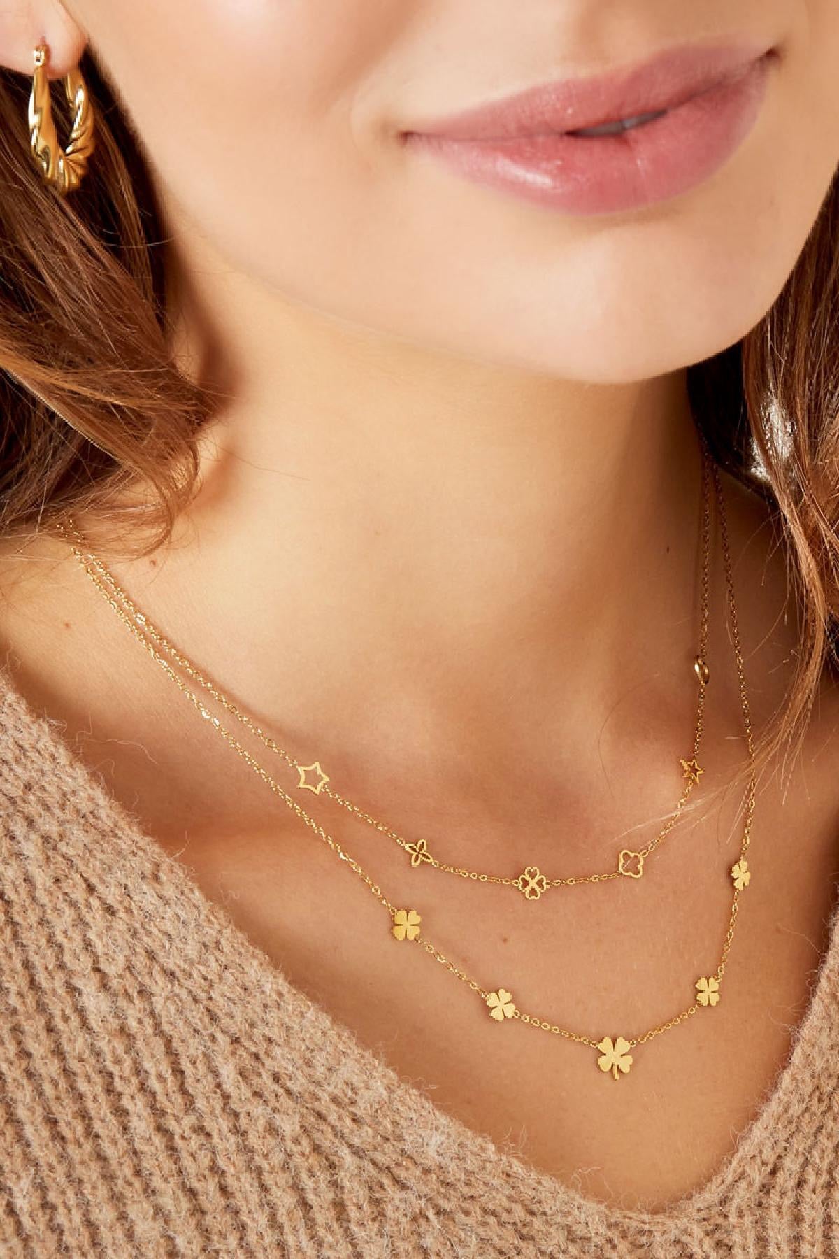 Klaver ketting goud