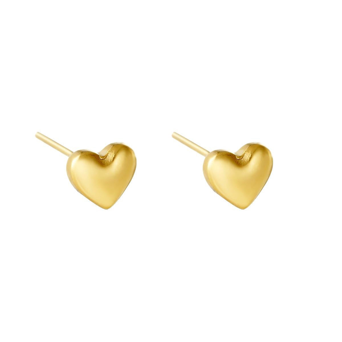 Hart oorknopjes goud