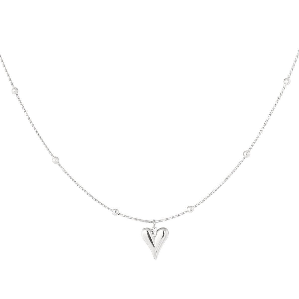 Hart ketting zilver