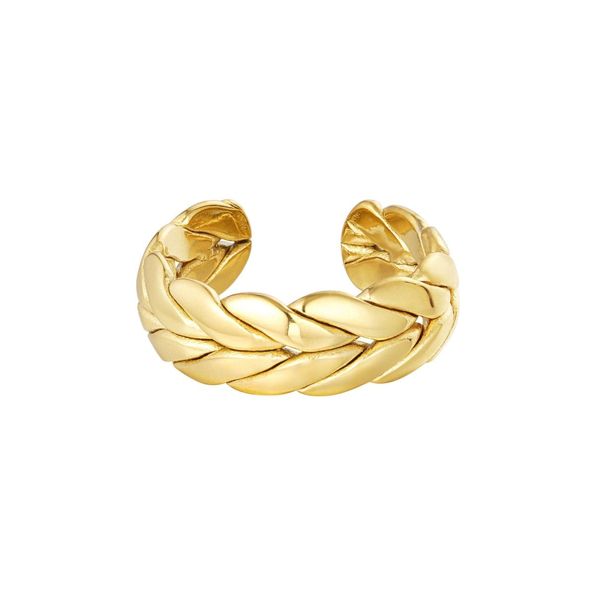 Gevlochten ring goud