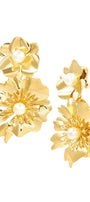 Statement flower oorbellen goud