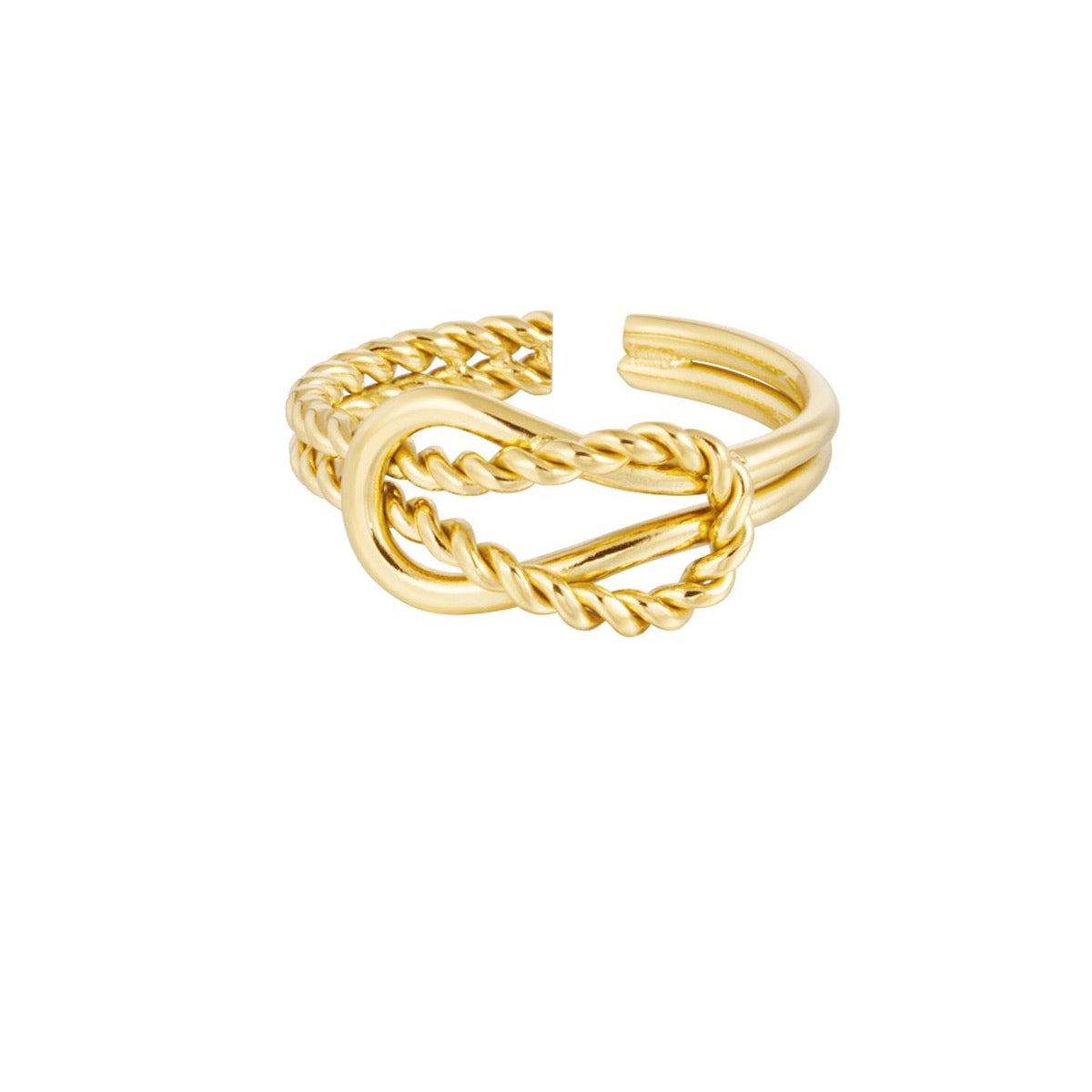 Gevlochten ring goud