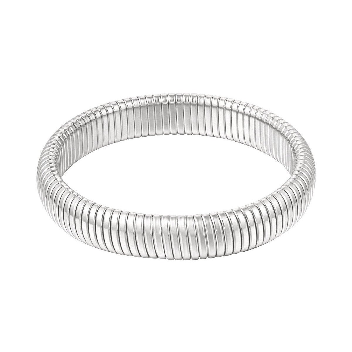 Ribbel armband zilver