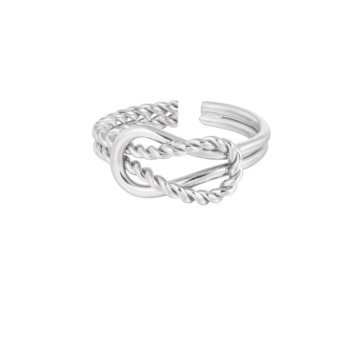 Gevlochten ring zilver
