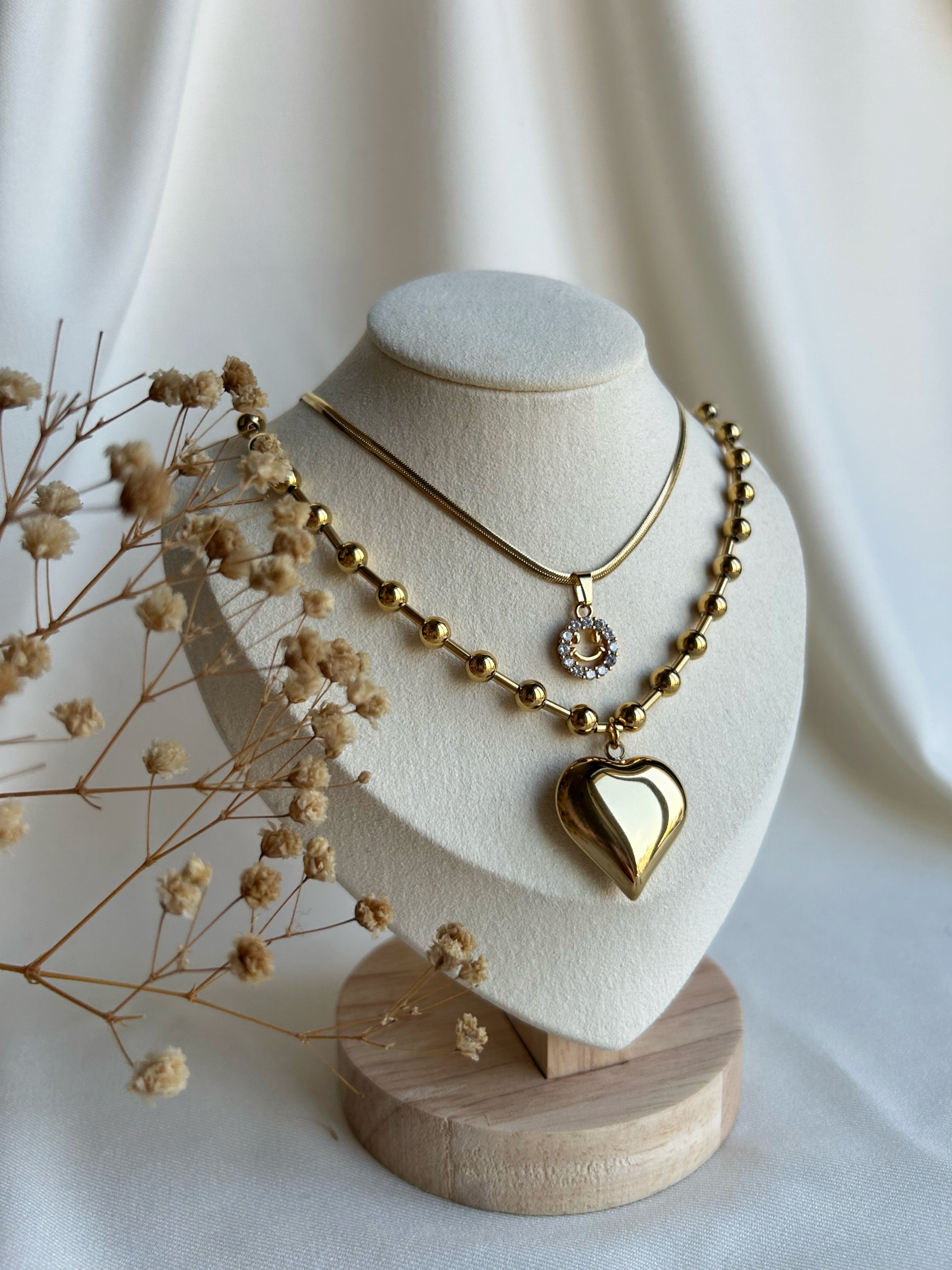 Liva hart ketting goud